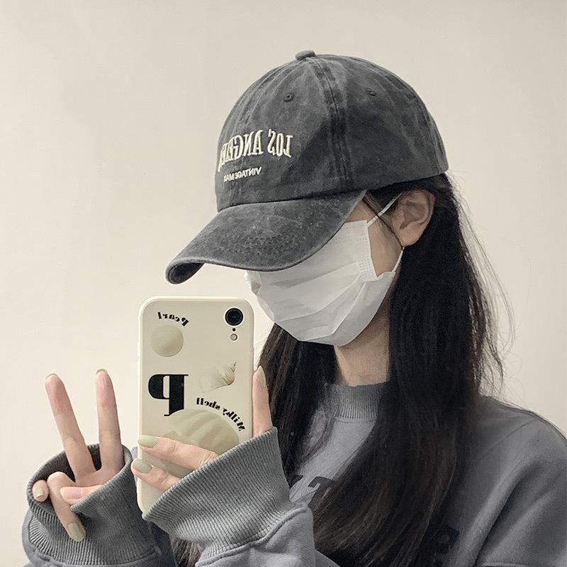 ins retro gray baseball hat women's summer thin American street fashion brand all-match no makeup face small duck cap