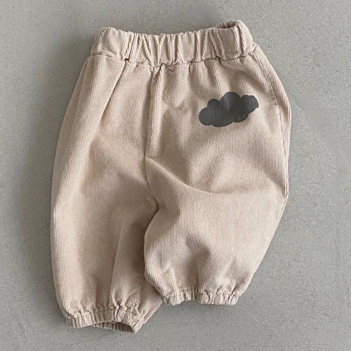 Korean imported baby corduroy pants male baby autumn loose all-match small cloud corduroy casual pants