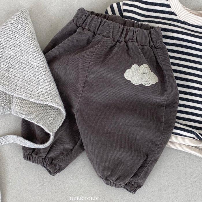 Korean imported baby corduroy pants male baby autumn loose all-match small cloud corduroy casual pants