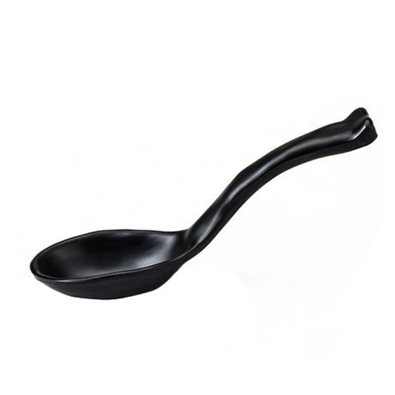 密胺黑色小勺子味千拉面勺子麻辣烫长柄勺塑料汤匙调羹日式龟壳勺