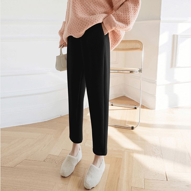 Pregnant women's trousers autumn outer wear straight large size loose daddy trousers autumn radish trousers belly support harem trousers 2023 new