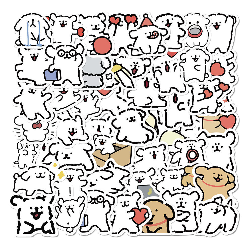 100 pieces of Maltese line puppy stickers cute expression pack decoration mobile phone case waterproof diy hand account stickers
