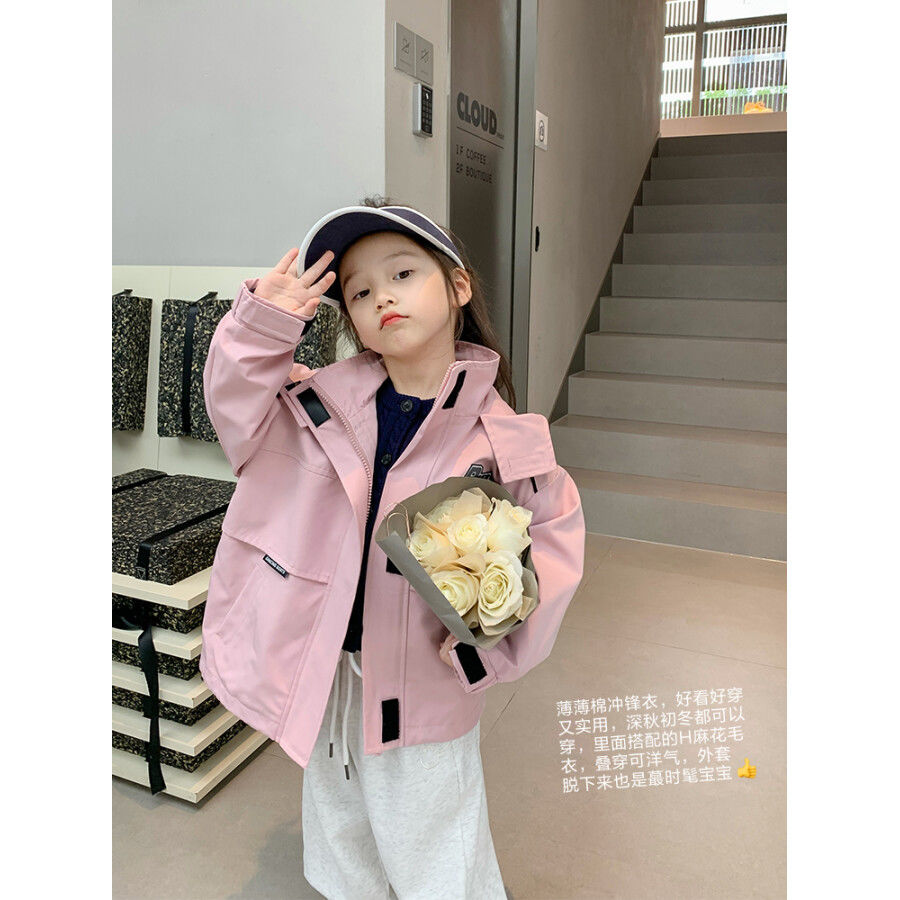 女童外套韓版洋氣秋冬兒童衝鋒衣上衣新款夾棉防風女孩秋季外套潮