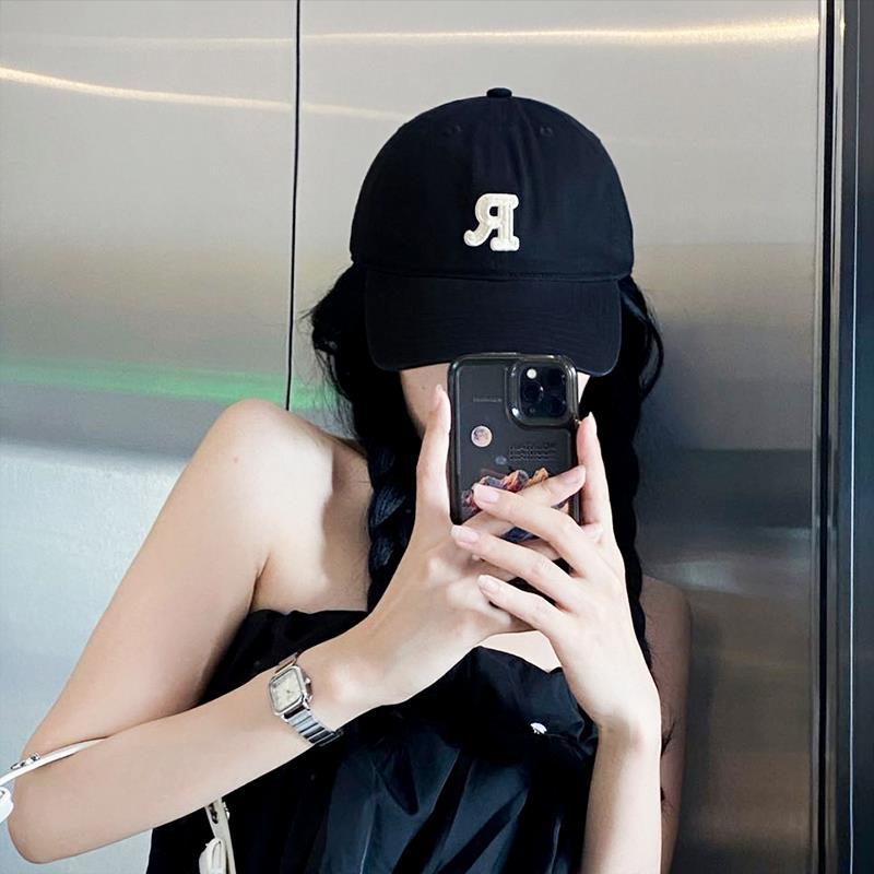 Big head circumference gray baseball cap female summer show face small ins tide brand soft top hat spring and autumn wide brim peaked cap