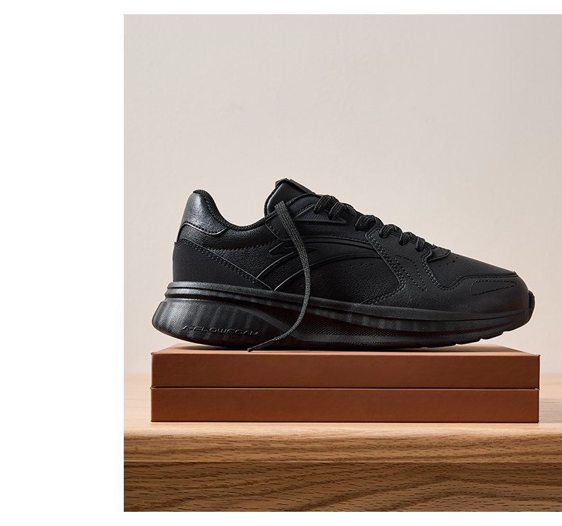 ANTA casual for men in autumn summer, breathable lightweight leather surface, trendy and versatile running, white thick_voghion.com