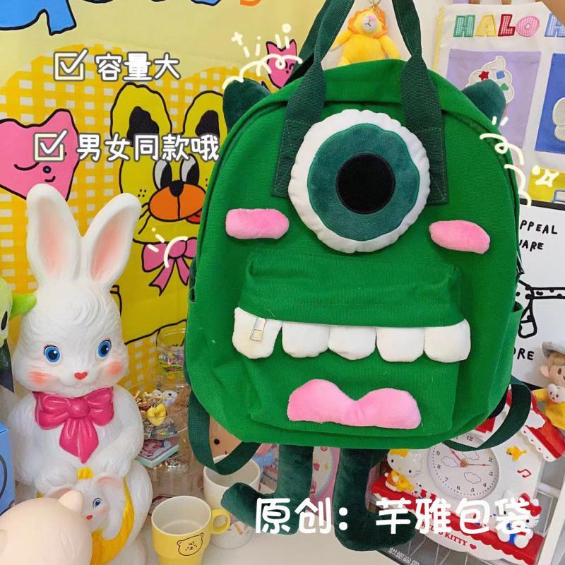 New cartoon one-eyed girl backpack trendy brand ins student large capacity school bag male funny personality backpack