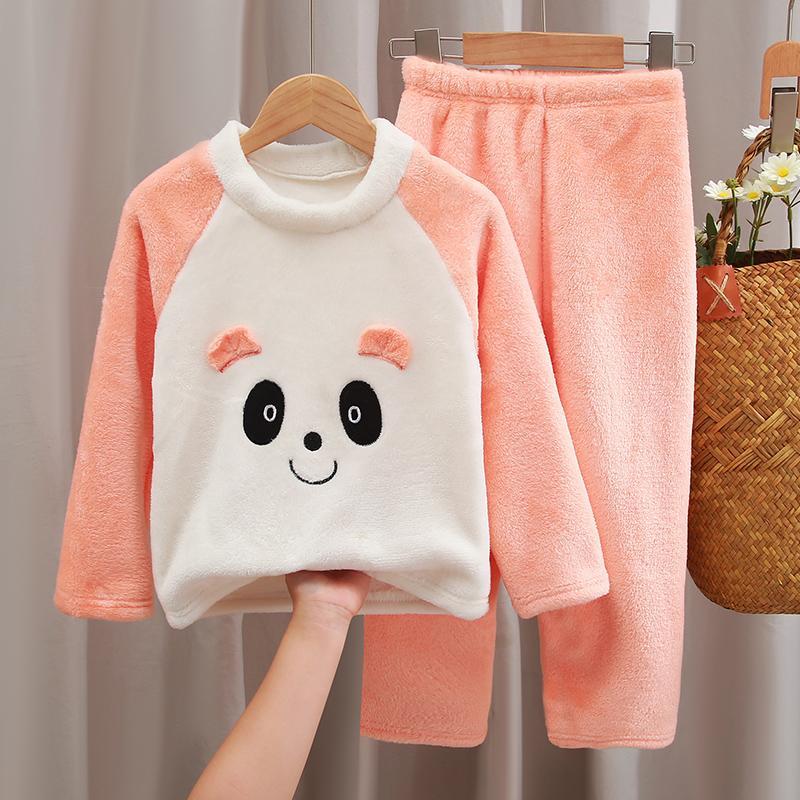 Baby spring and autumn pajamas baby pajamas 1-3 years old children's fur suit fine velvet thickened baby winter home clothes