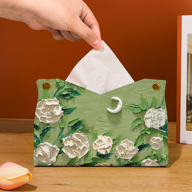 纸巾收纳盒】油画风3D创意多功能纸巾收纳车载纸巾盒家用宿舍好物