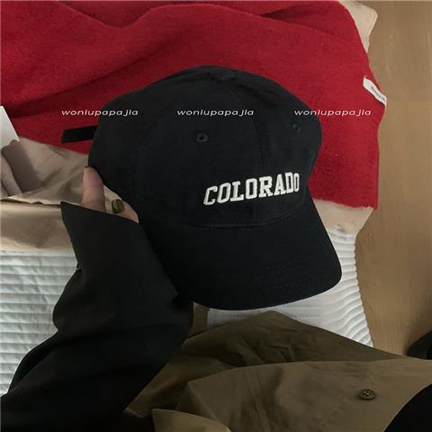 Wine red letter baseball hat female students autumn and winter 2022 new net red soft top peaked cap showing small face
