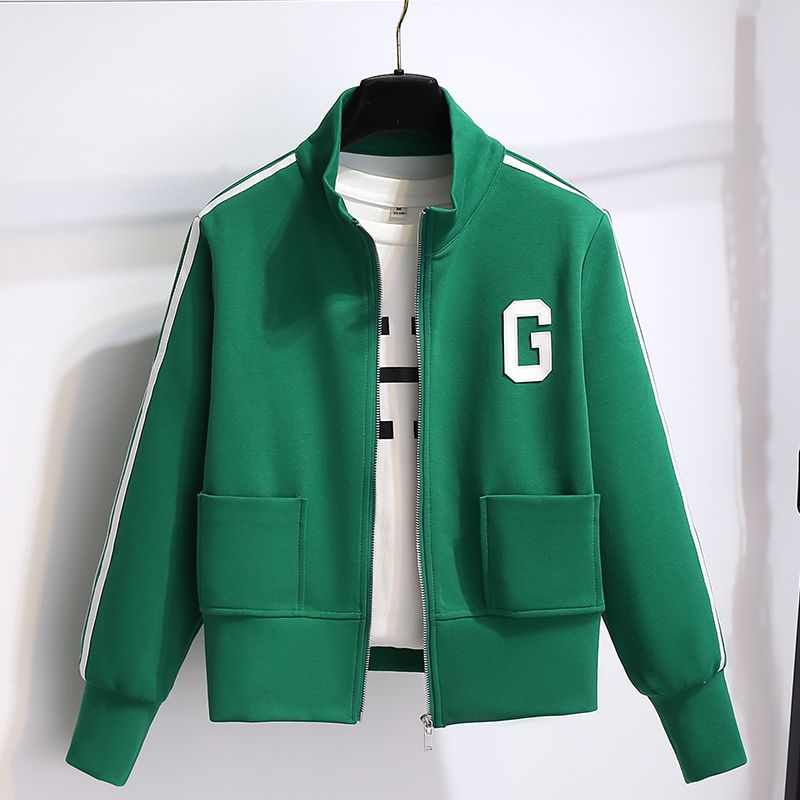 Casual cardigan stand-up collar women's 2023 spring and autumn new autumn wear fashionable foreign style large size loose all-match