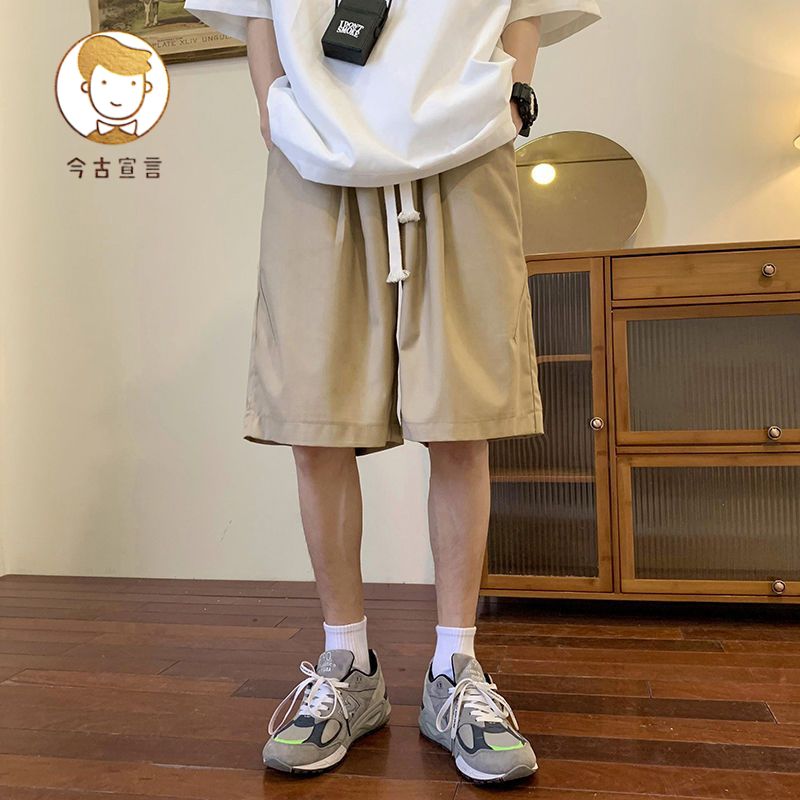 休閒短褲男寬鬆潮牌ins運動褲子夏季薄款帥氣直筒cityboy五分中褲