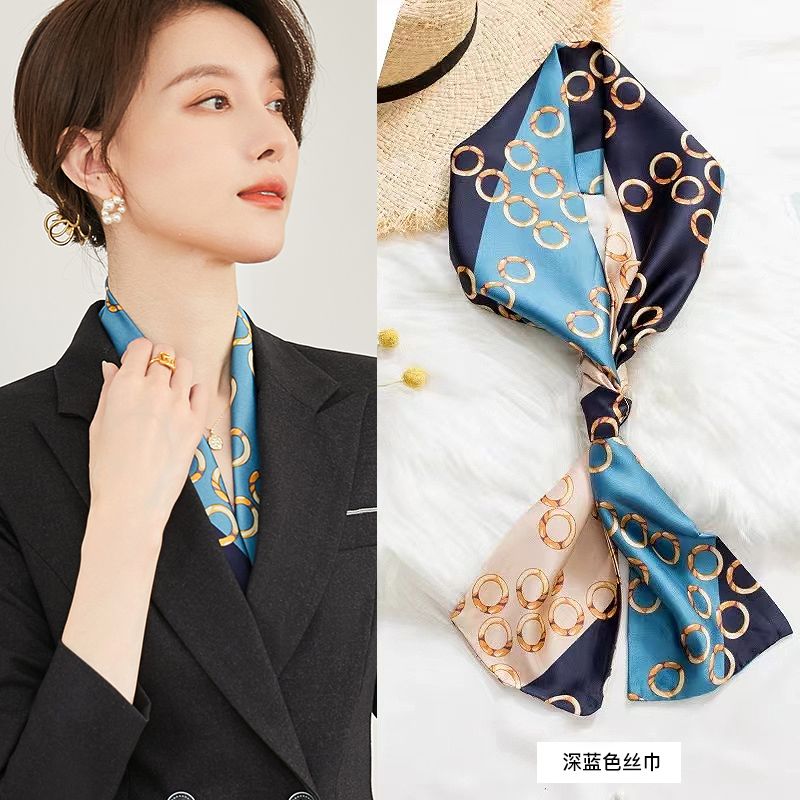工作服丝巾女百搭职业正装披肩工装气质小方巾围脖春秋空姐大方巾