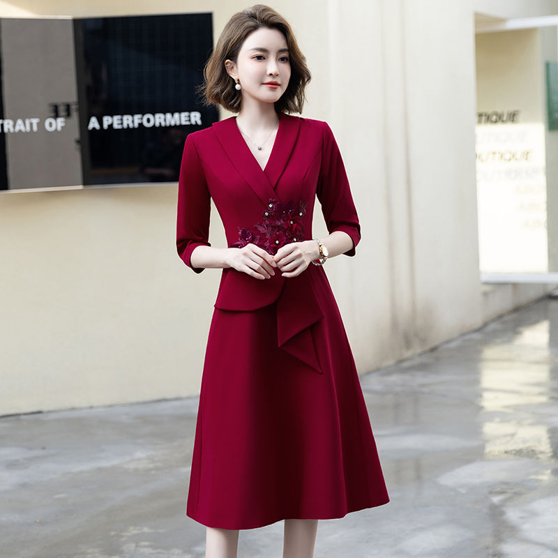 媽媽裝結婚年輕高貴婚禮高檔氣質婚宴喜婆婆晚禮服秋季小個子高端