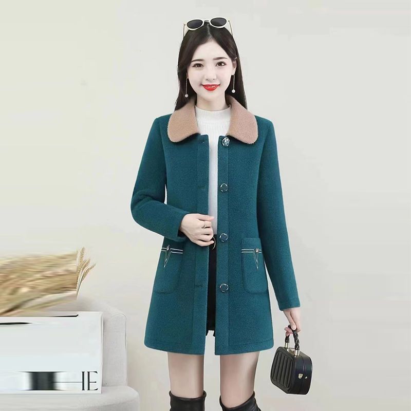 Fur all-in-one coat women's mid-length 2023 autumn and winter new mother's style fashionable gold mink velvet fur coat