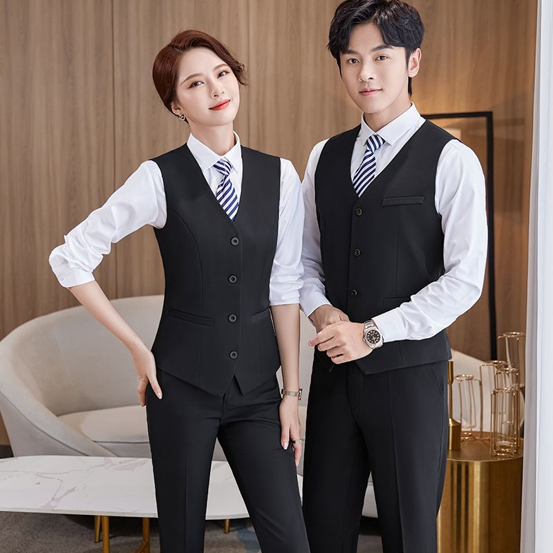 Men and women with the same professional suit vest suit hotel front desk staff work clothes long-sleeved catering ktv tooling