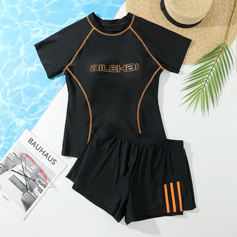 Swimsuit women's summer split two-piece suit fat girl conservative swimsuit 2022 new large size swimsuit that covers belly and looks thin
