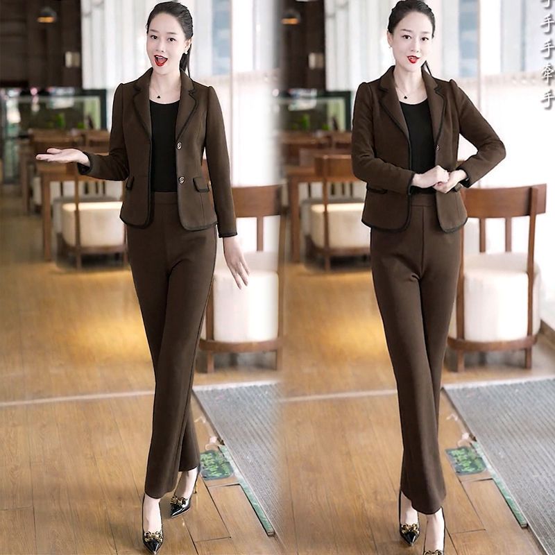Casual professional suit women's  spring and autumn new temperament fashion thin suit two-piece suit
