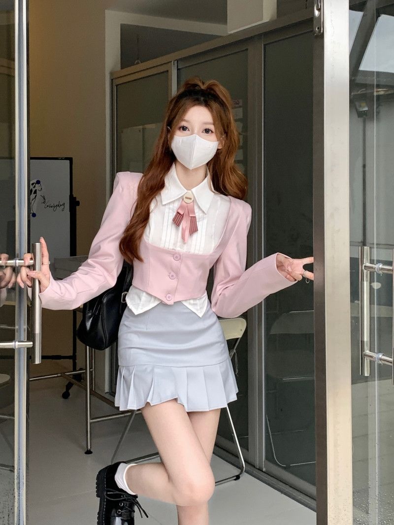 JK制服セット レディース 秋 三点セット シャツ+トップス+スカート