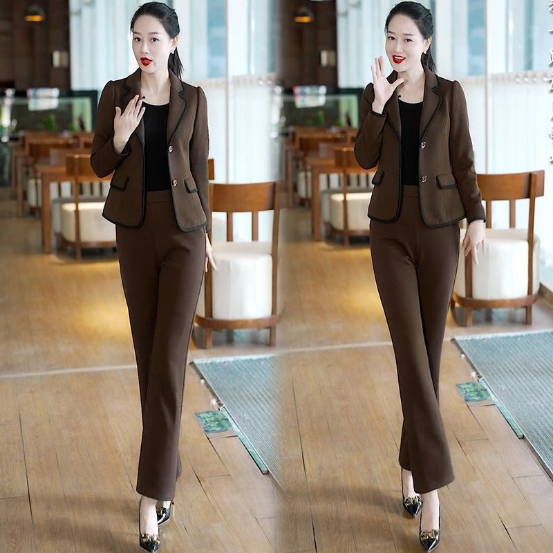Casual professional suit women's  spring and autumn new temperament fashion thin suit two-piece suit