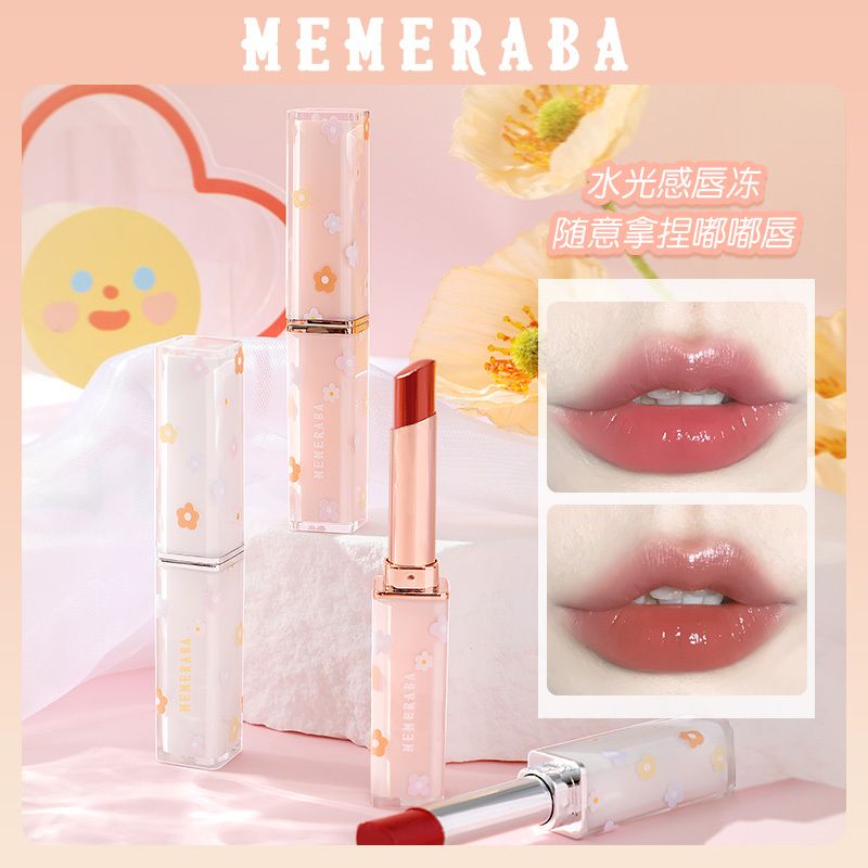 MEMERABA美美熱芭花間水光潤色唇膏純欲鏡面口紅學生平價顯白唇凍