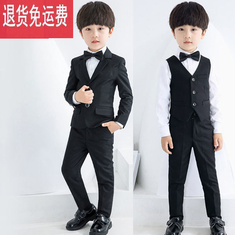 兒童西裝套裝中大童小提琴演出服花童帥氣小西裝男童主持人禮服秋