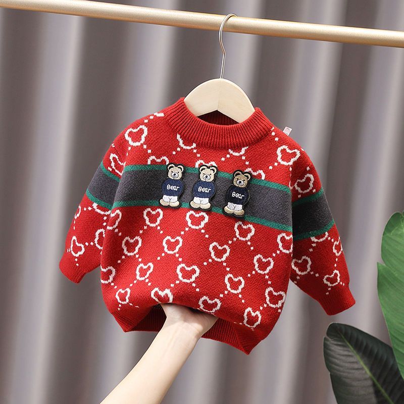 Warmer Strickpullover Für Jungen Und Mädchen Mit Fleece Futter_voghion.com