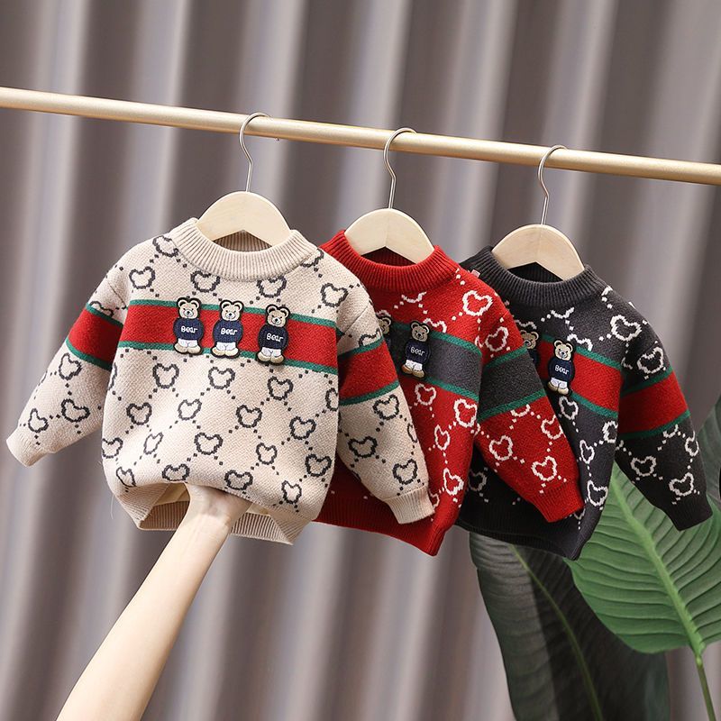 Warmer Strickpullover Für Jungen Und Mädchen Mit Fleece Futter_voghion.com