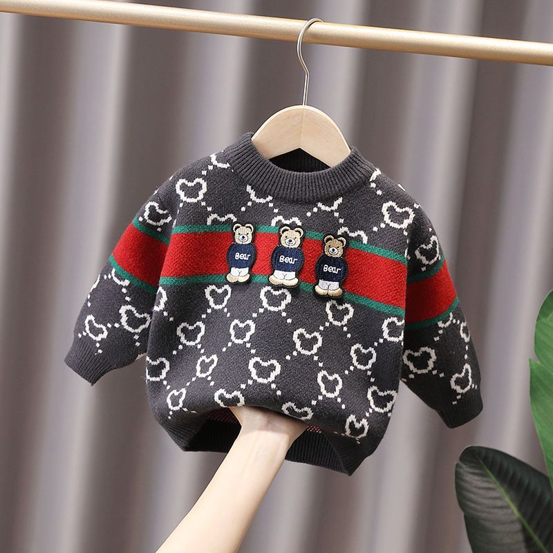 Warmer Strickpullover Für Jungen Und Mädchen Mit Fleece Futter_voghion.com