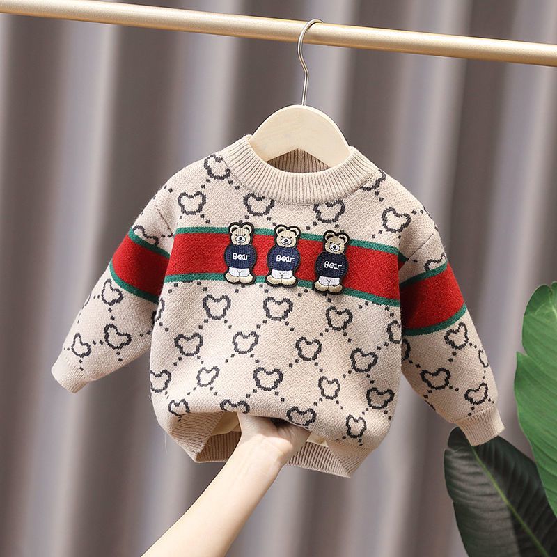 Warmer Strickpullover Für Jungen Und Mädchen Mit Fleece Futter_voghion.com