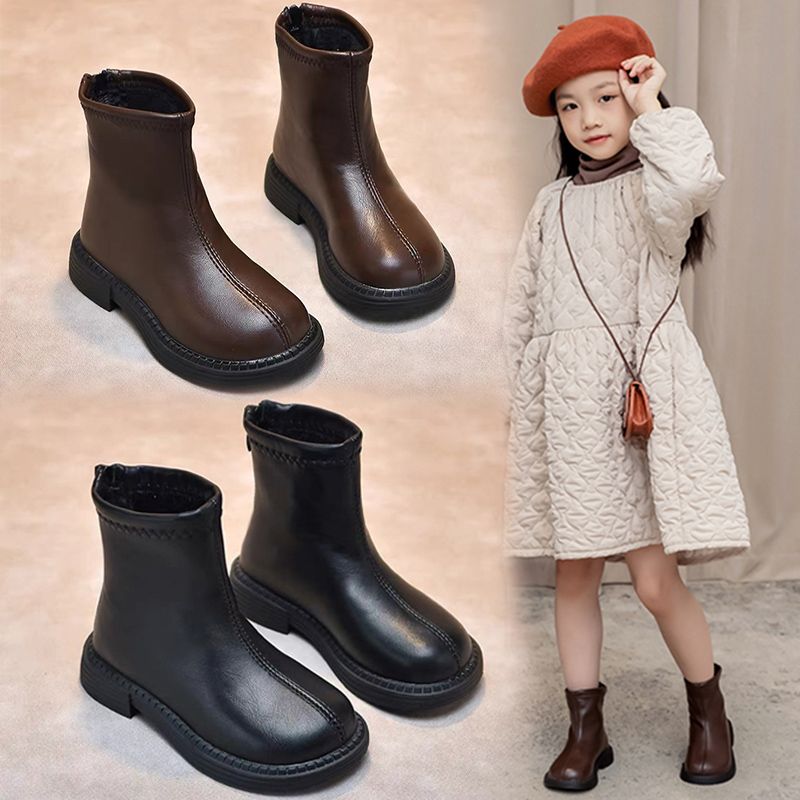 Girls short boots 2022 autumn and winter new princess shoes Korean version of the big children's Martin boots all-match little girl foreign style single boots