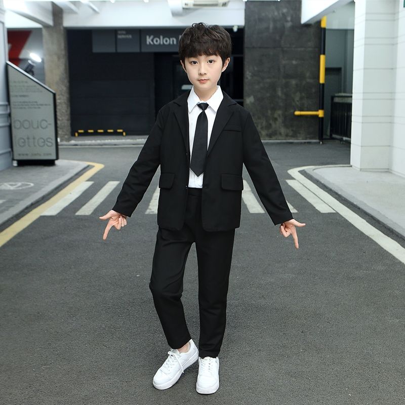 Children's suit suit boy black casual British 12-year-old big boy dress boy handsome kid small suit