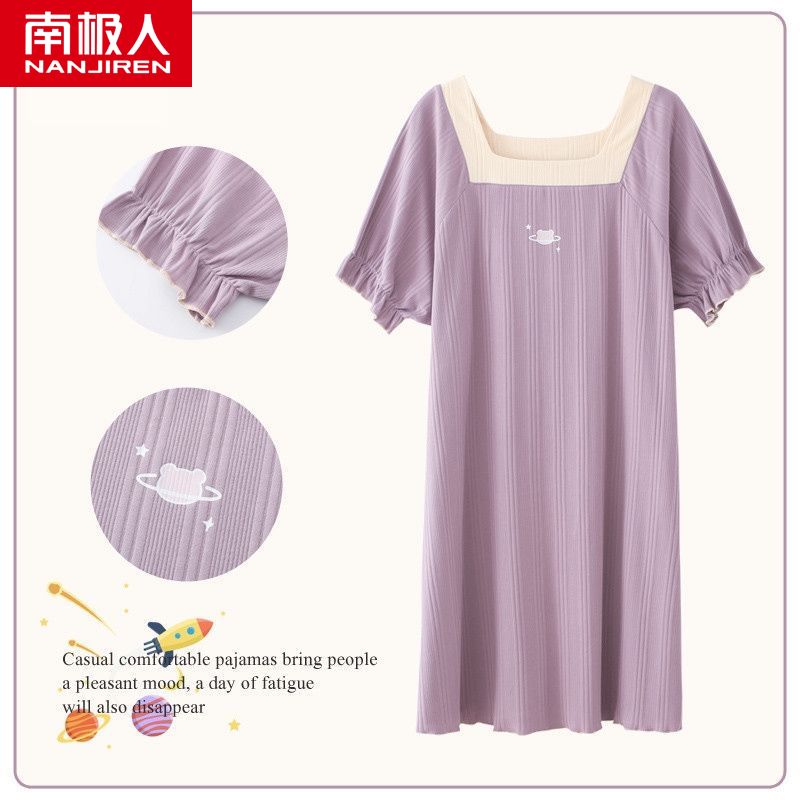 Nightdress female summer cotton short-sleeved dress ins super fairy student pajamas ladies summer home service
