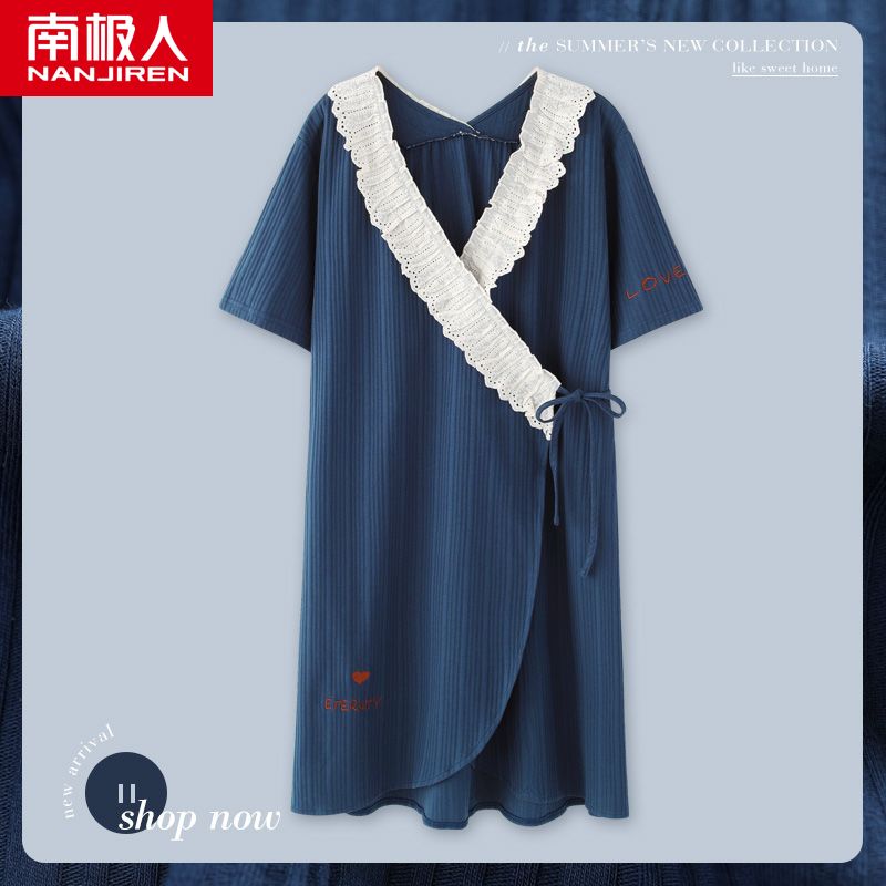 Japanese kimono nightdress women's summer pure cotton short-sleeved thin section high-quality sweet and cute nightgown pajamas dress