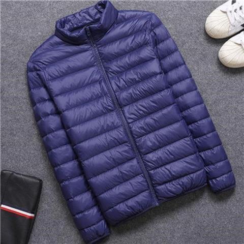 Stand-up collar hooded down padded jacket men's autumn and winter light and middle-aged youth special price clearance broken code brand processing short large size