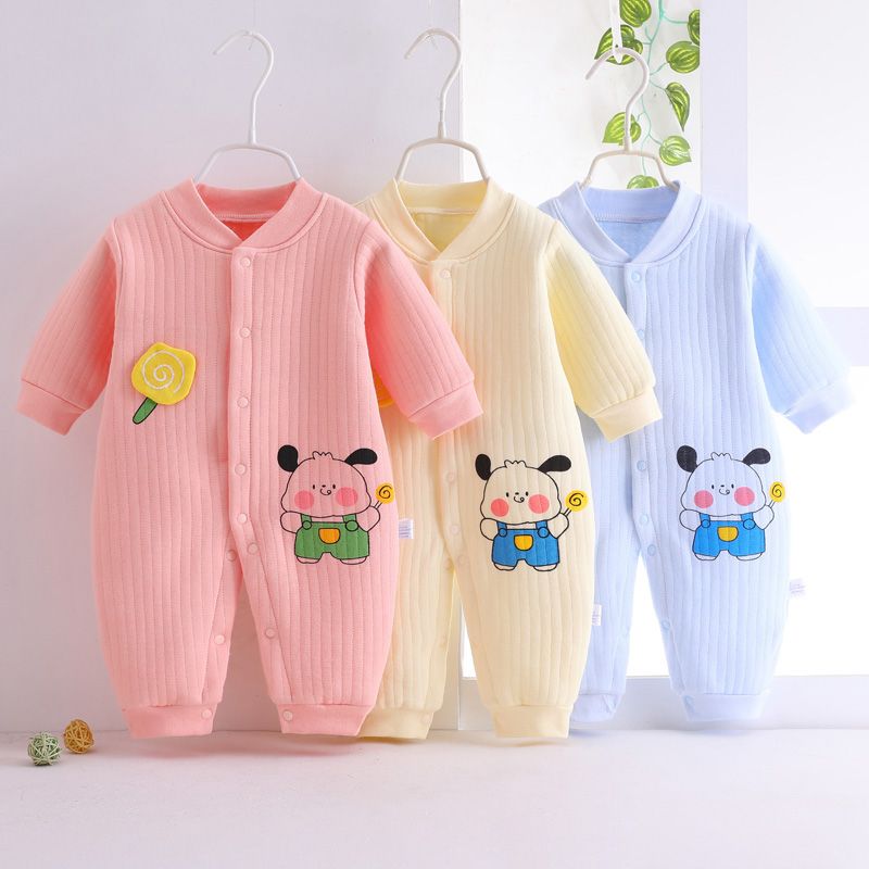 新生兒長袖爬爬服居家夏春0-2歲嬰兒保暖哈衣男女寶寶純棉連體衣