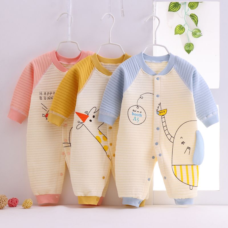 新生兒衣服純棉連體衣寶寶保暖內衣加厚嬰兒爬服哈衣夏春新品