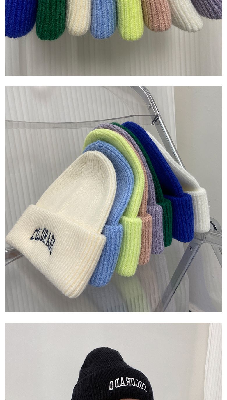Unisex ullmössa med broderi för höst och vinter_voghion.com