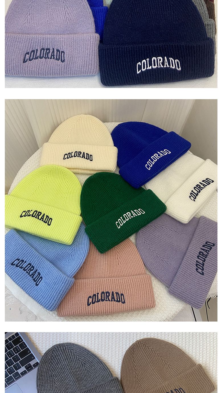 Unisex ullmössa med broderi för höst och vinter_voghion.com