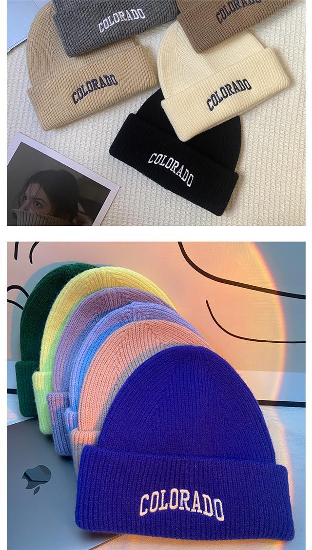 Unisex ullmössa med broderi för höst och vinter_voghion.com