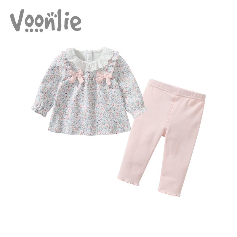 Fan hunter girl autumn suit baby clothes children's foreign style fashionable two-piece autumn and winter little girl plus velvet skirt
