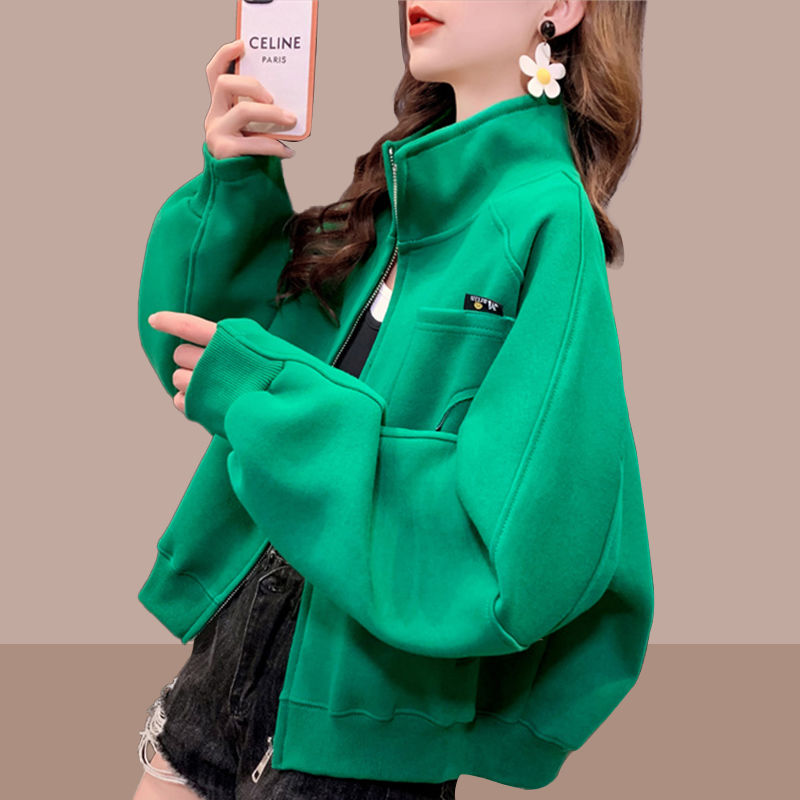Small fragrant wind short coat women 2023 spring and autumn new popular foreign style design sense all-match stand collar cardigan top clothes women