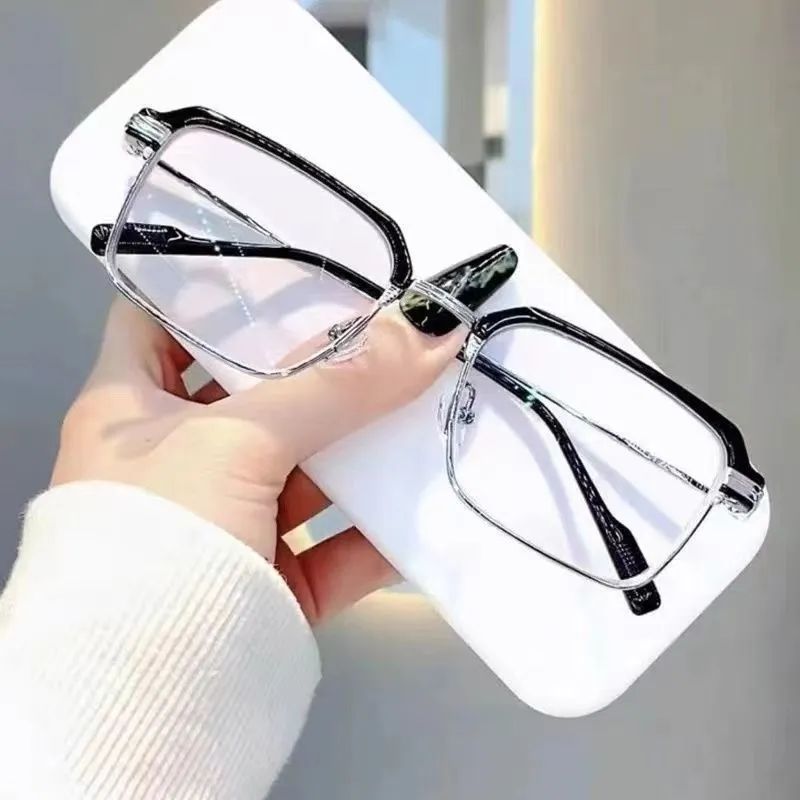 Sven scum half-frame science and engineering men's myopia glasses with degree anti-blue radiation big face student ruffian handsome flat mirror