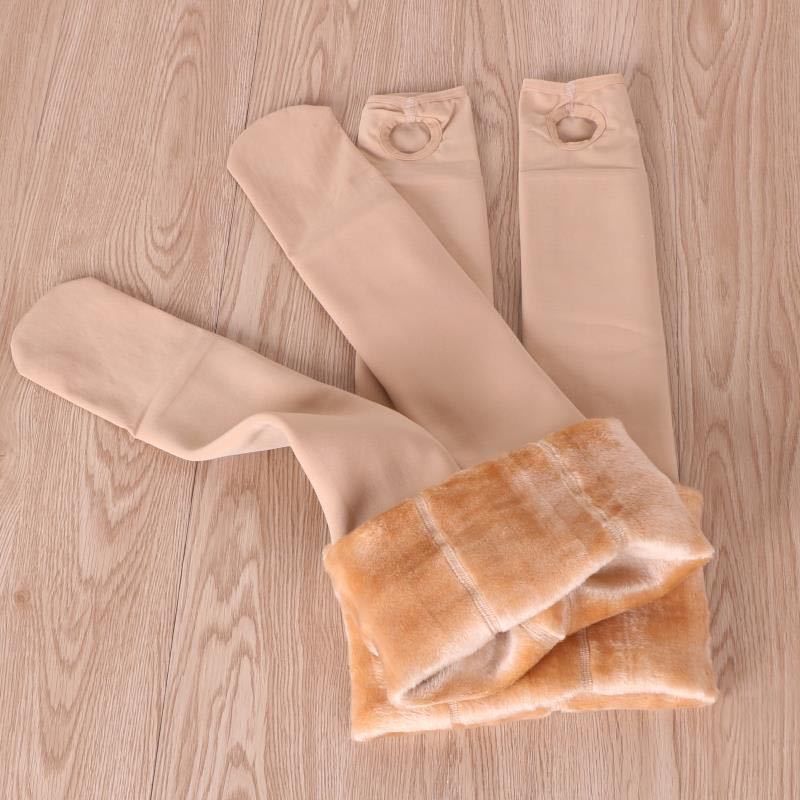 Girls' pantyhose autumn and winter thickened velvet leggings for outer wear children's dance socks white baby practice socks