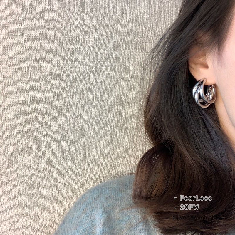 SUNNYZOO | 拉丝银环 自制 经典银色耳圈 磨砂拉丝高质感chic耳环
