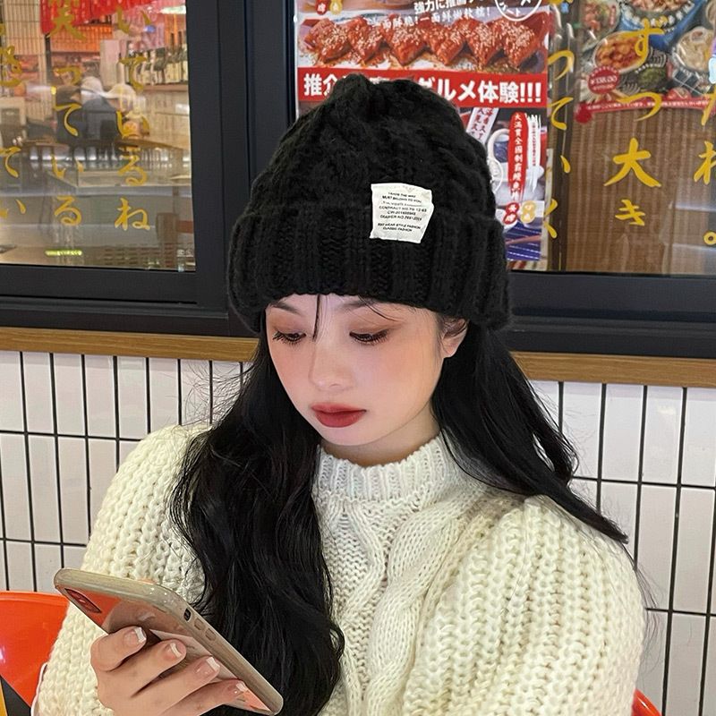 毛线帽子女冬季韩版ins显脸小宽松冷帽2022新款时尚洋气针织帽潮
