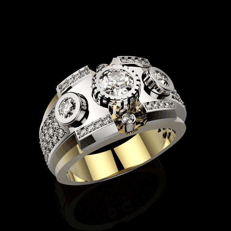 Herrenring Mit Zirkonia-einlage Modischer Designer-ring_voghion.com
