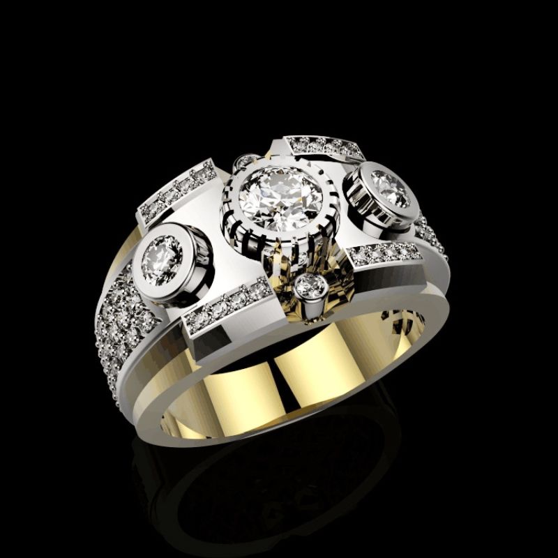 Herrenring Mit Zirkonia-einlage Modischer Designer-ring_voghion.com