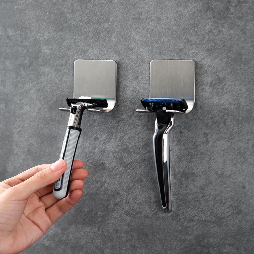 手动剃须刀架子卫生间不锈钢壁挂老式刮胡刀架挂钩收纳支架免打孔