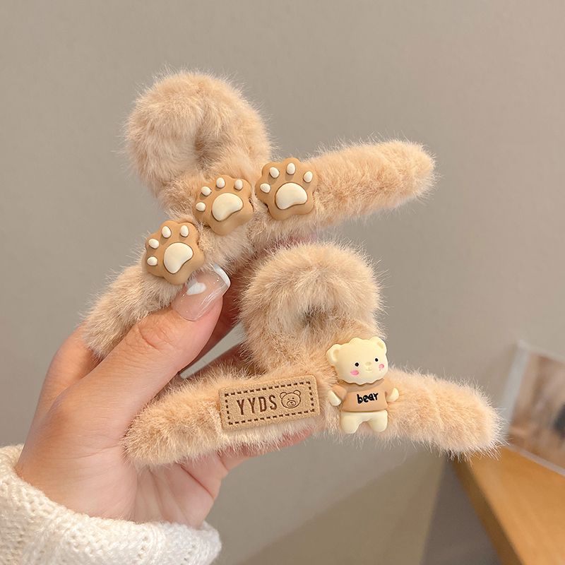 Autumn and winter plush clip shark clip ins high-looking hair clip on the back of the head hair clip hair clip women's headwear hair clip