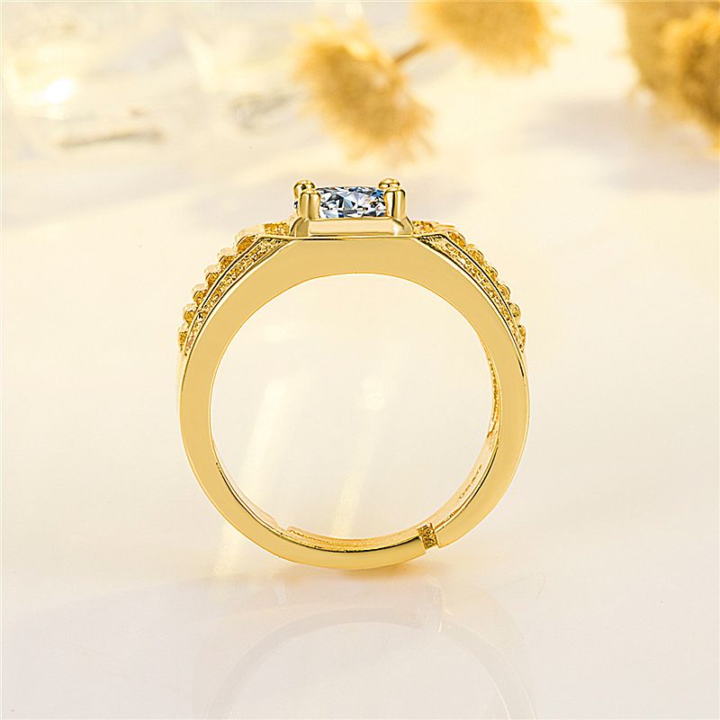 Bold Full-diamond Ring For Men Double Row Engagement Ring_voghion.com